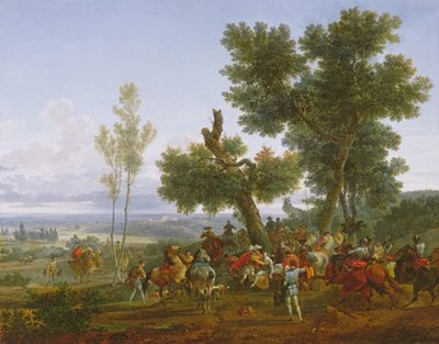 The Meeting of Henry IV, King of France and Navarre, and Maximilien de Béthune, Duke of Sully on the plain of Beuvron the day after the Battle of Ivry in 1590, 1822 by Nicolas Antoine Taunay